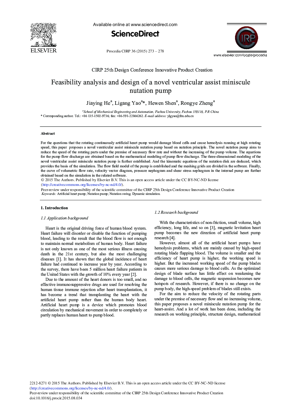 Feasibility Analysis and Design of a Novel Ventricular Assist Miniscule Nutation Pump 