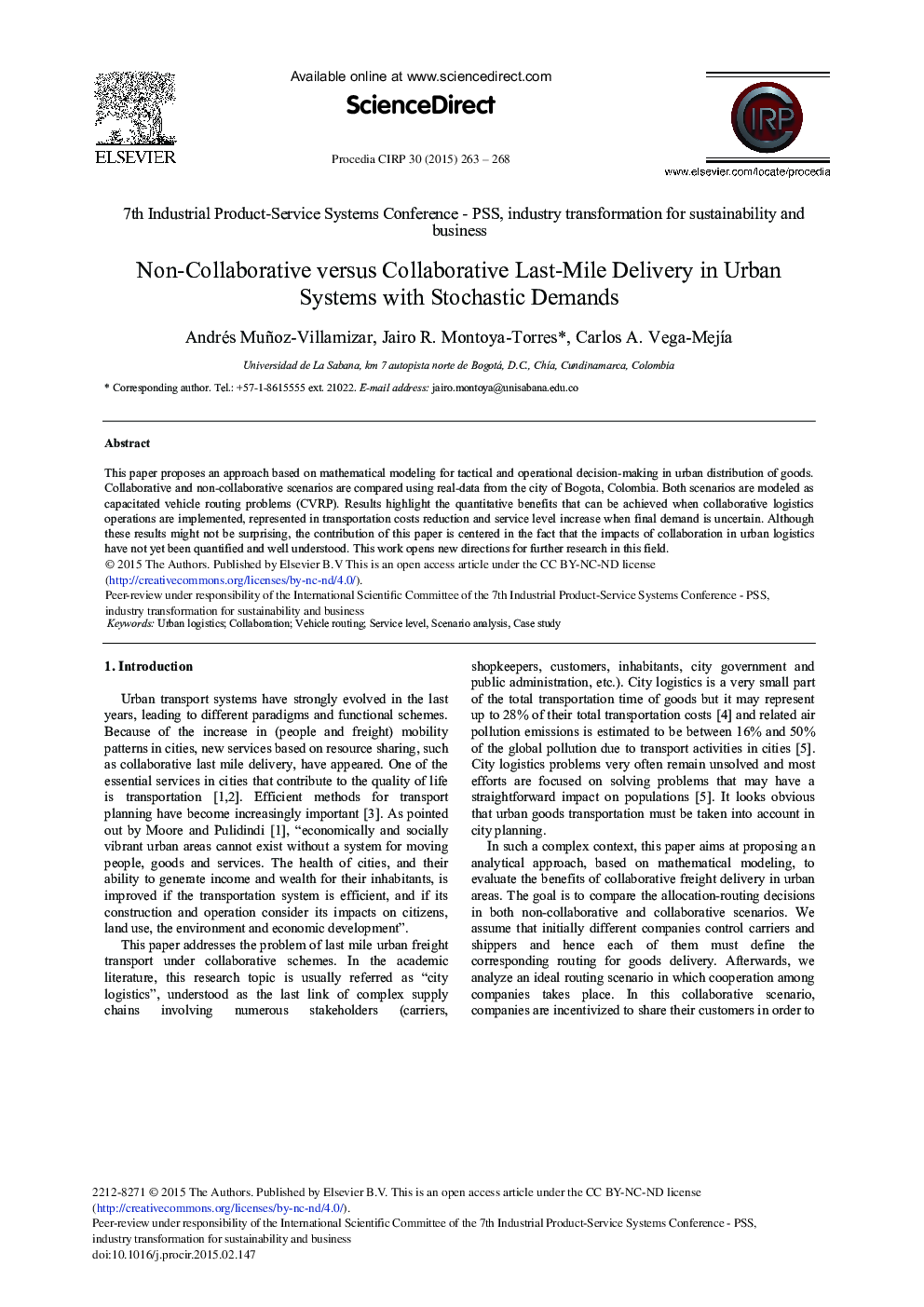 Non-Collaborative versus Collaborative Last-Mile Delivery in Urban Systems with Stochastic Demands 