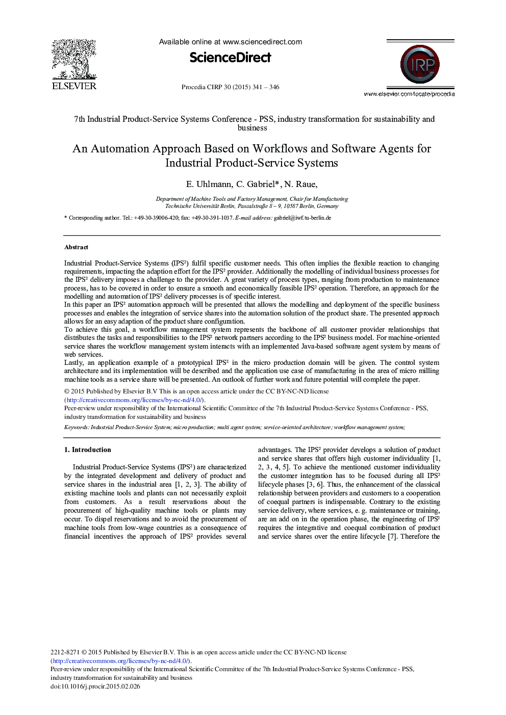 An Automation Approach Based on Workflows and Software Agents for Industrial Product-Service Systems 