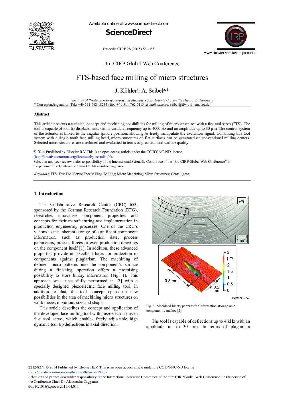 FTS-based Face Milling of Micro Structures 