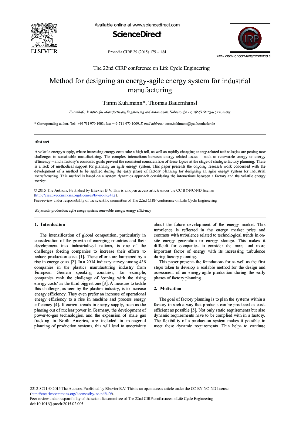 Method for Designing an Energy-agile Energy System for Industrial Manufacturing 