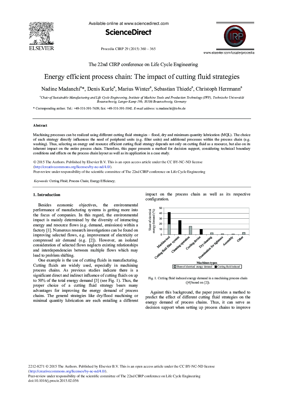 Energy Efficient Process Chain: The Impact of Cutting Fluid Strategies 