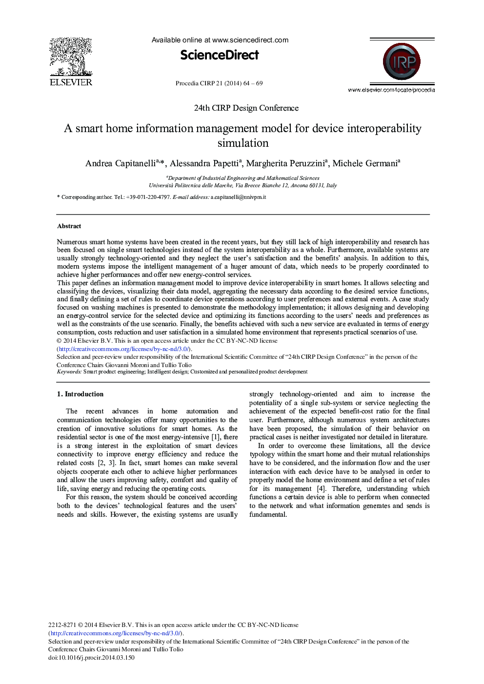 A Smart Home Information Management Model for Device Interoperability Simulation 