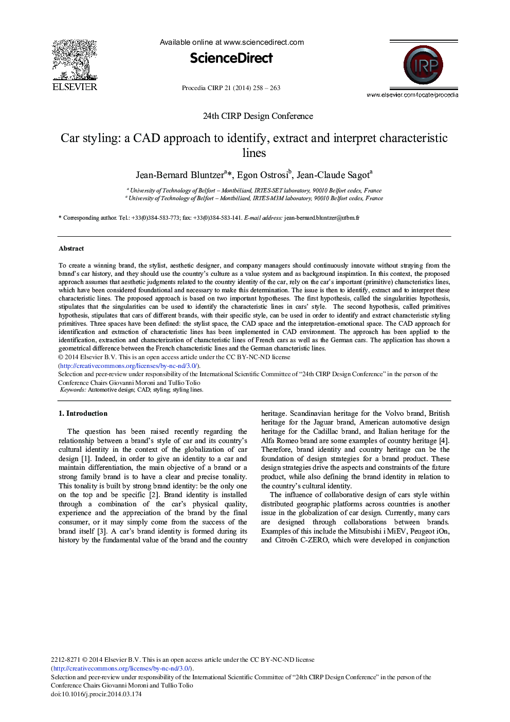 Car Styling: A CAD Approach to Identify, Extract and Interpret Characteristic Lines 