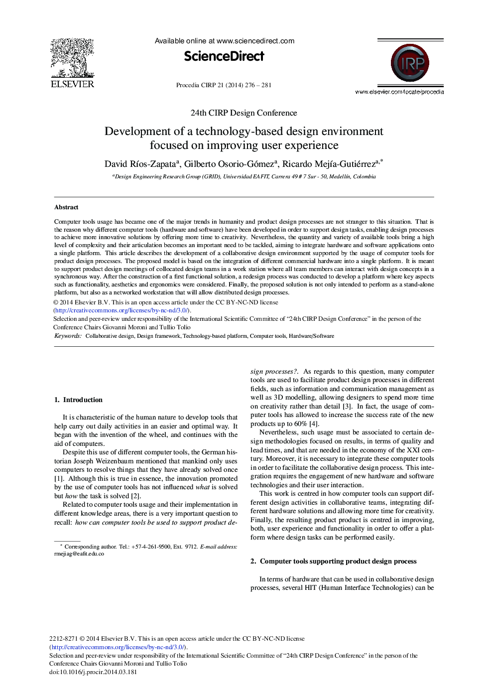 Development of a Technology-based Design Environment Focused on Improving User Experience 