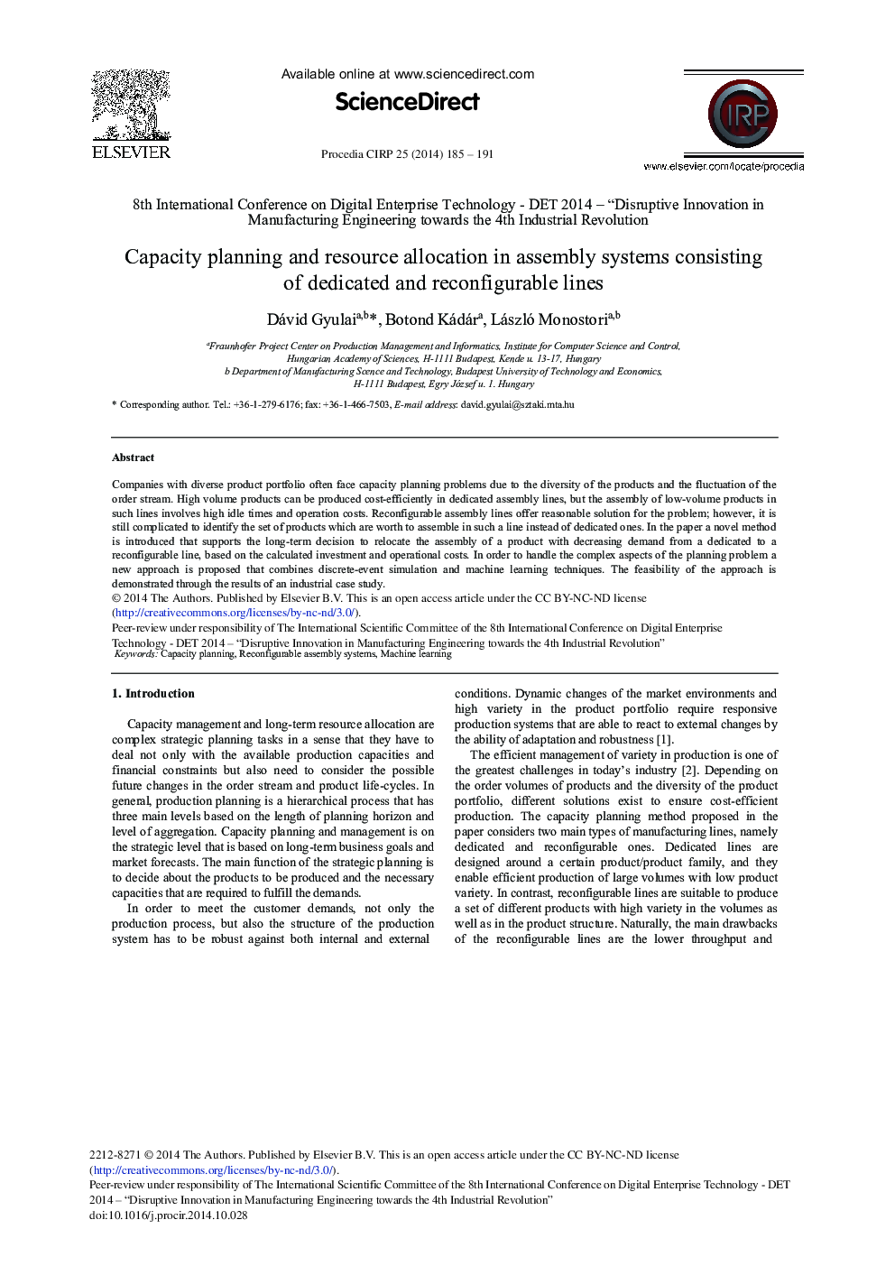 Capacity Planning and Resource Allocation in Assembly Systems Consisting of Dedicated and Reconfigurable Lines 