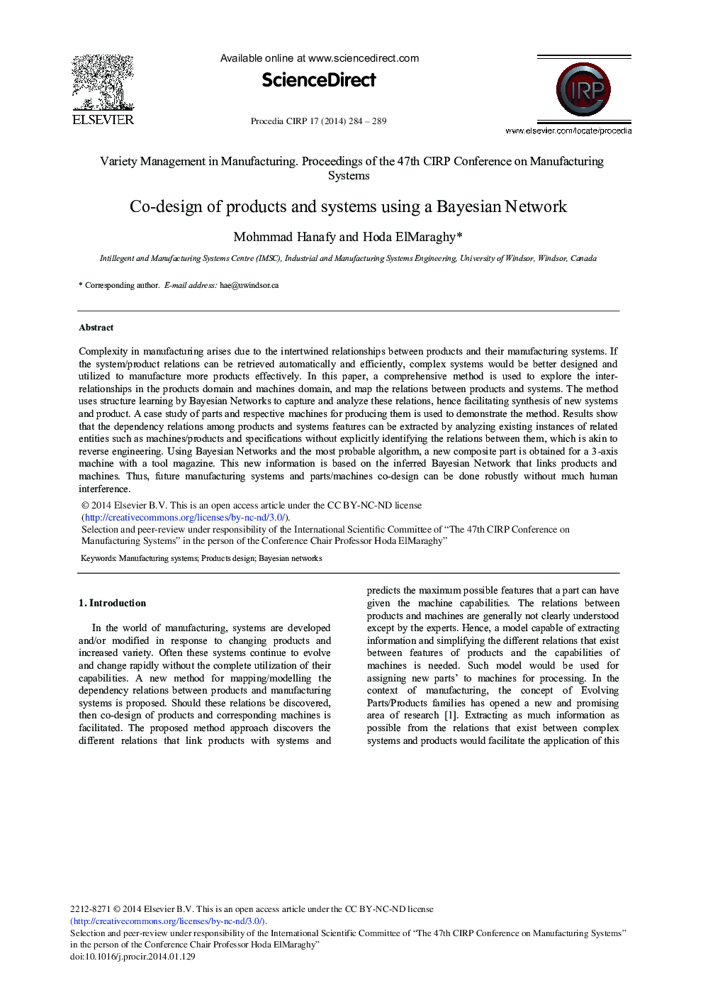 Co-design of Products and Systems Using a Bayesian Network 