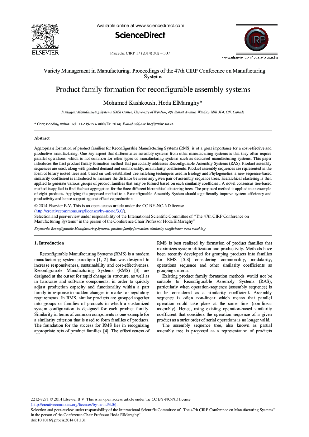 Product Family Formation for Reconfigurable Assembly Systems 