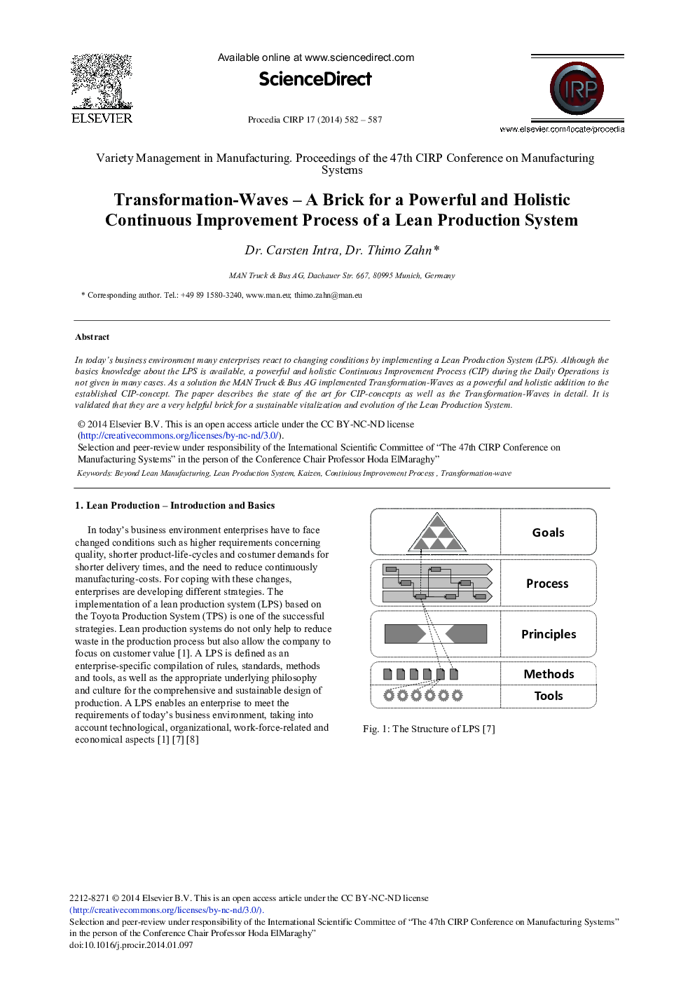 Transformation-waves – A Brick for a Powerful and Holistic Continuous Improvement Process of a Lean Production System 