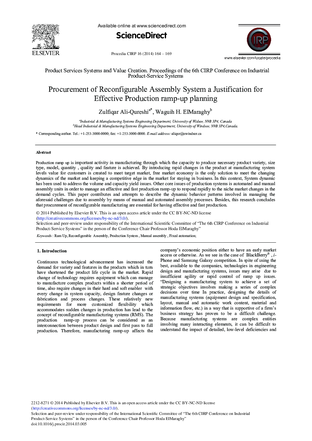 Procurement of Reconfigurable Assembly System a Justification for Effective Production Ramp-up Planning 