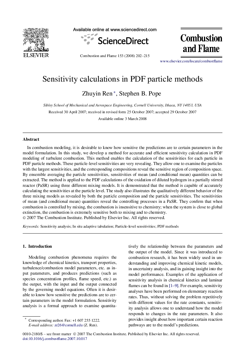 Sensitivity calculations in PDF particle methods