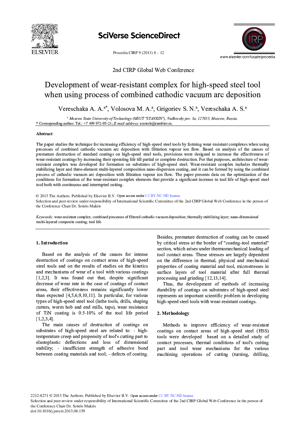 Development of Wear-resistant Complex for High-speed Steel Tool when Using Process of Combined Cathodic Vacuum Arc Deposition 