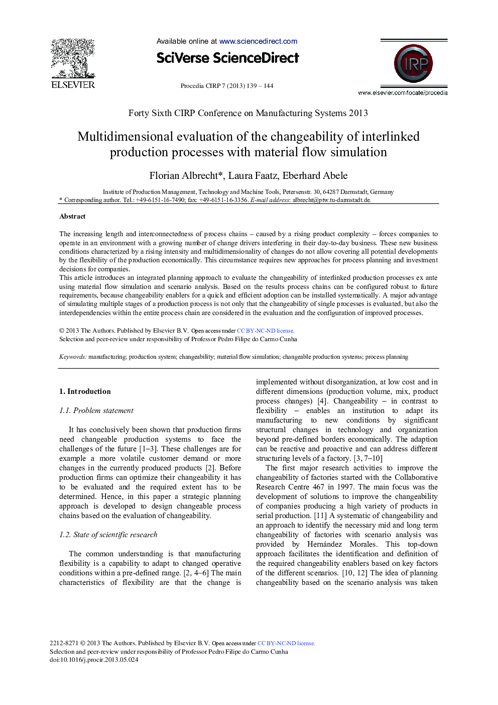 Multidimensional Evaluation of the Changeability of Interlinked Production Processes with Material Flow Simulation