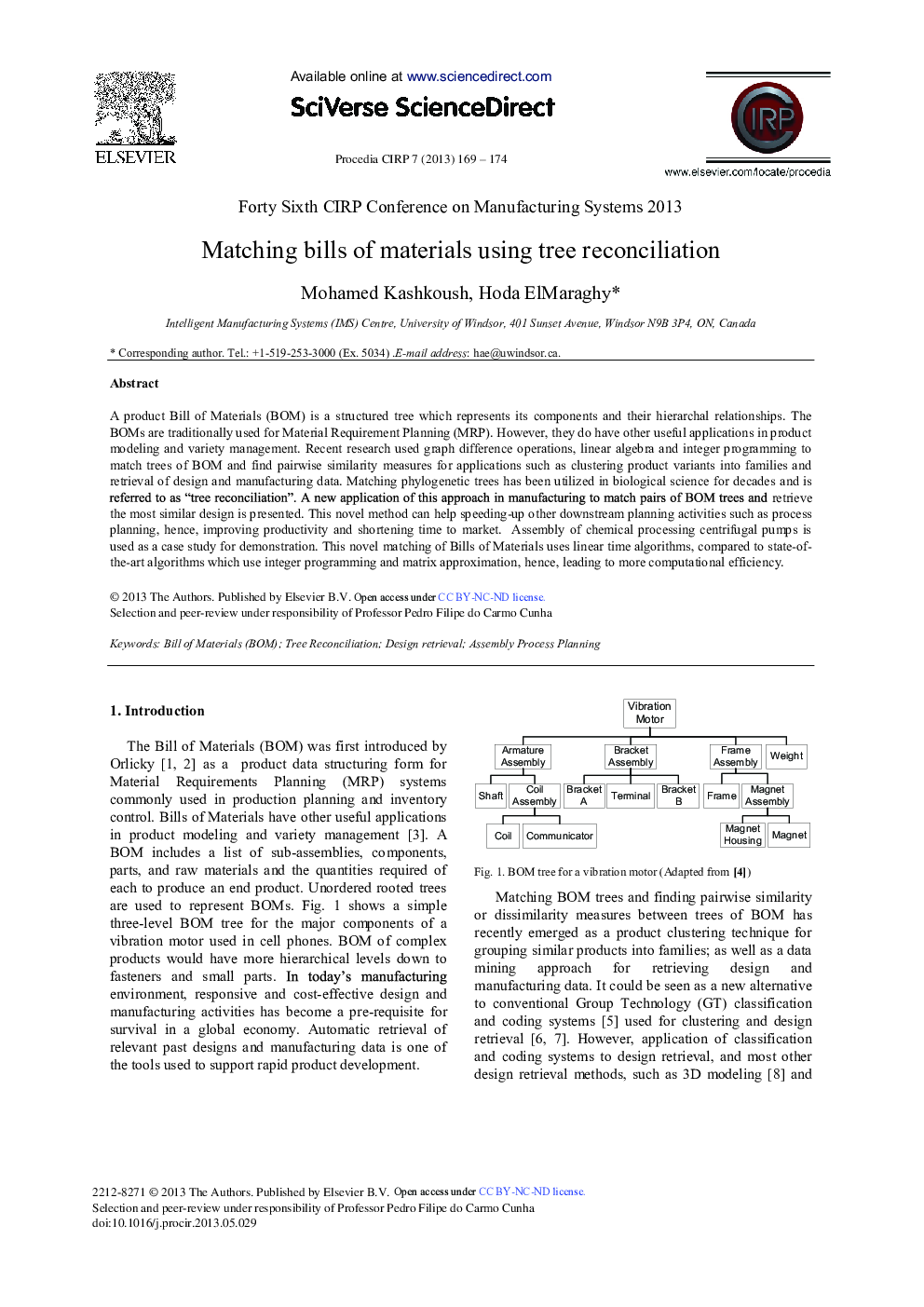 عکس صفحه اول مقاله: Matching Bills of Materials Using Tree Reconciliation Matching Bills of Materials Using Tree Reconciliation