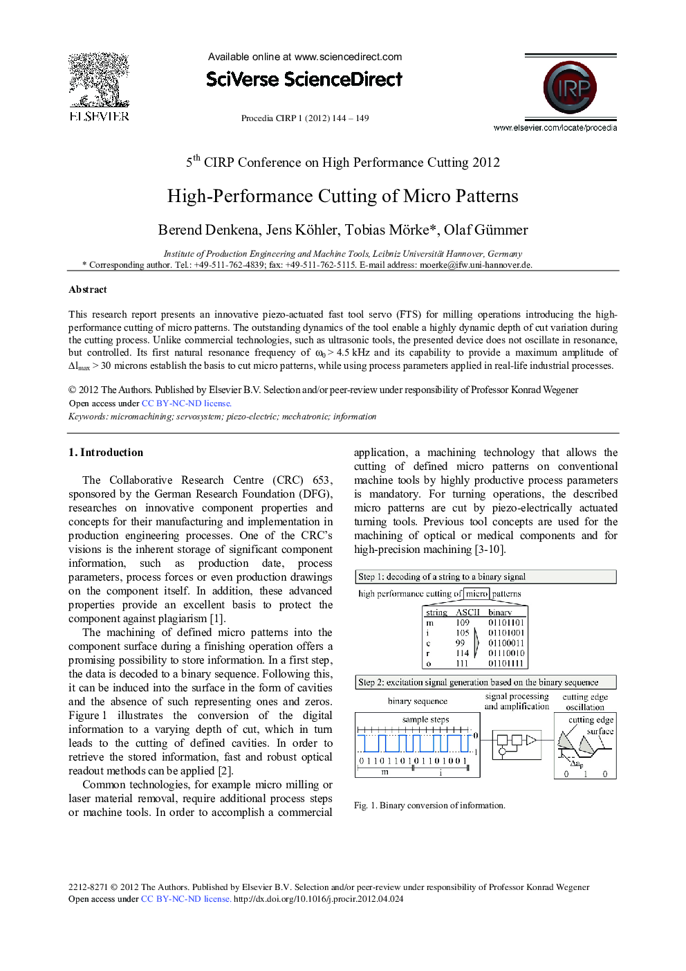 High-Performance Cutting of Micro Patterns