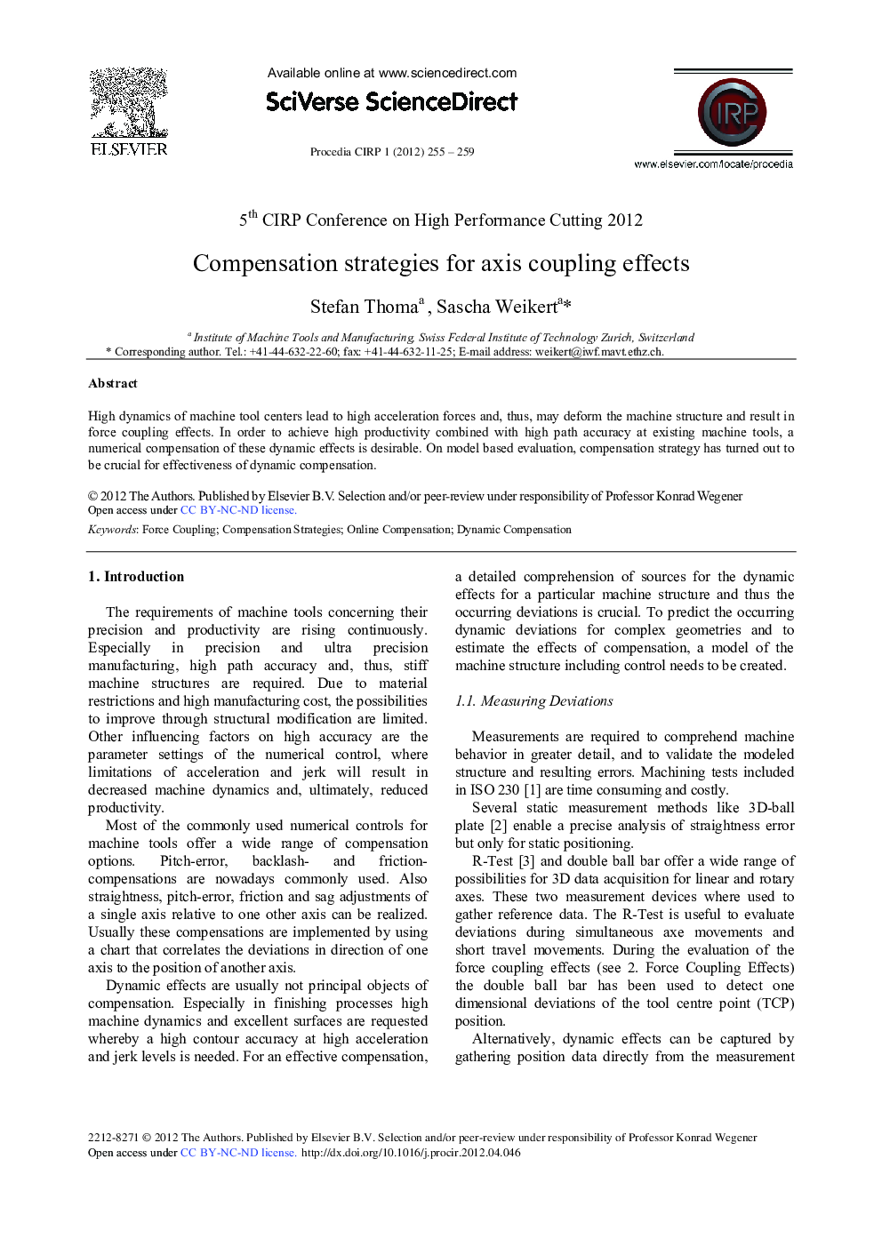 Compensation Strategies for Axis Coupling Effects