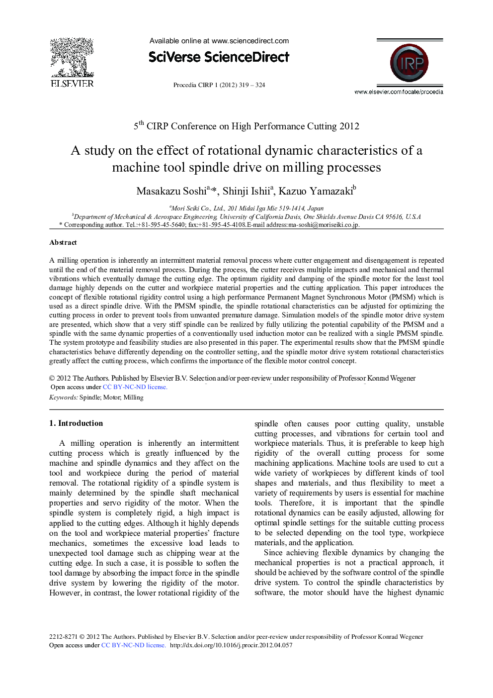 A Study on The Effect of Rotational Dynamic Characteristics of a Machine Tool Spindle Drive on Milling Processes