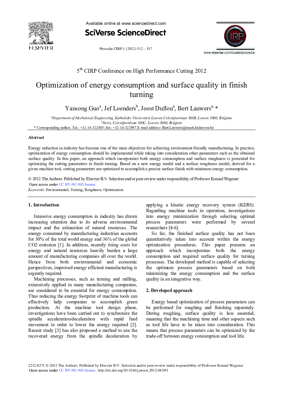 Optimization of Energy Consumption and Surface Quality in Finish Turning