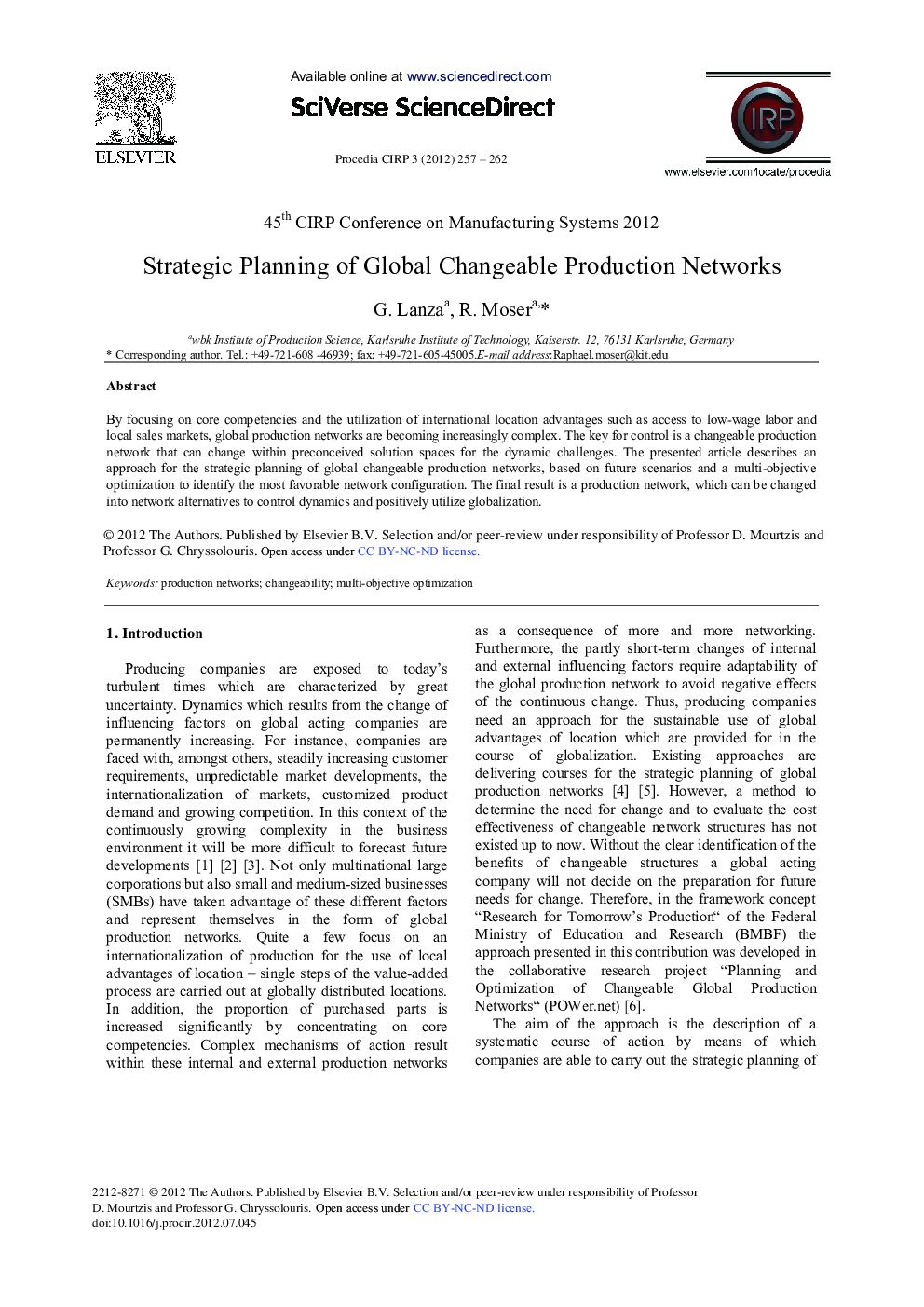 Strategic Planning of Global Changeable Production Networks