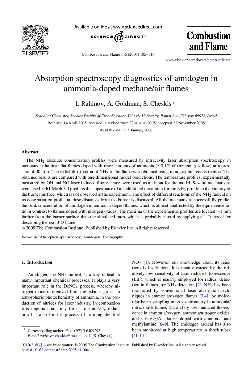 Absorption spectroscopy diagnostics of amidogen in ammonia-doped methane/air flames