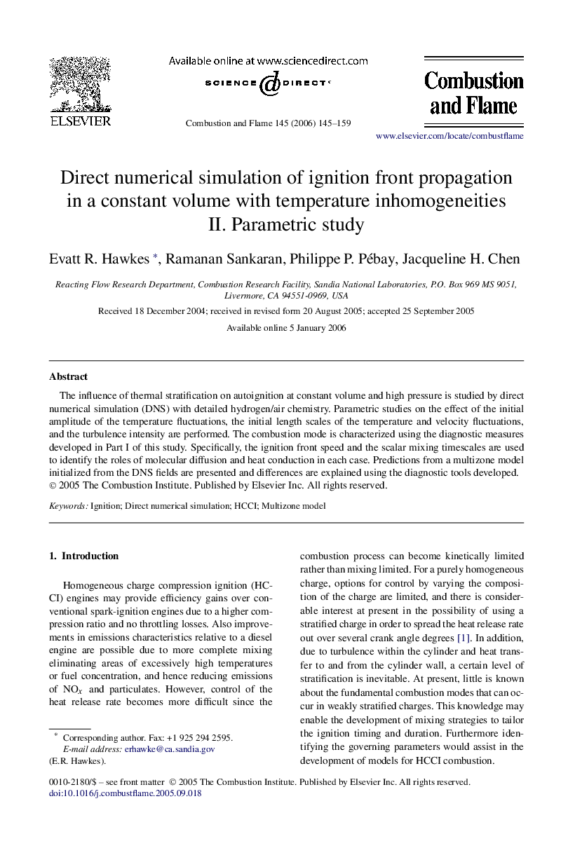 Direct numerical simulation of ignition front propagation in a constant volume with temperature inhomogeneities: II. Parametric study