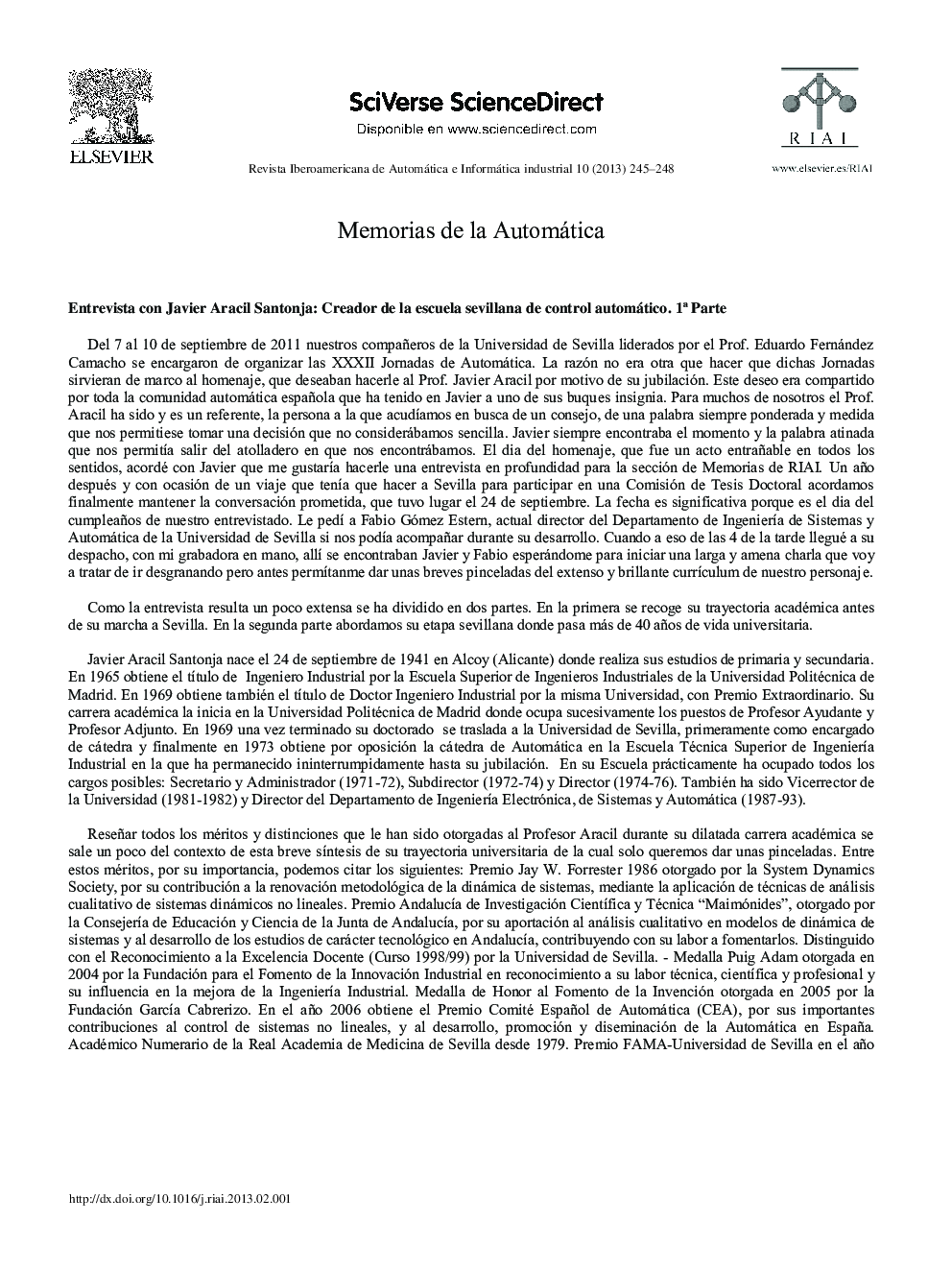 Memorias de la Automática