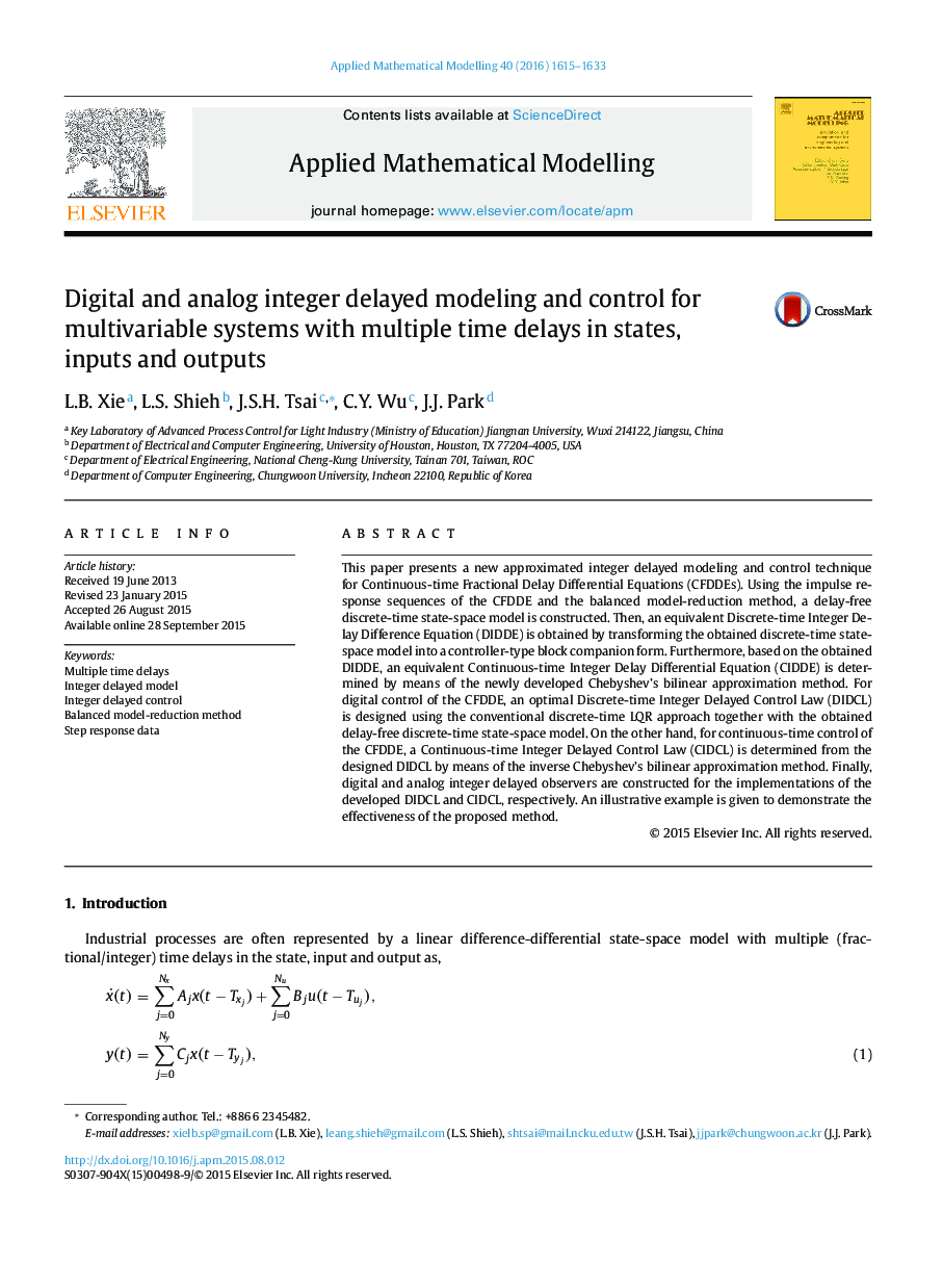 Digital and analog integer delayed modeling and control for multivariable systems with multiple time delays in states, inputs and outputs