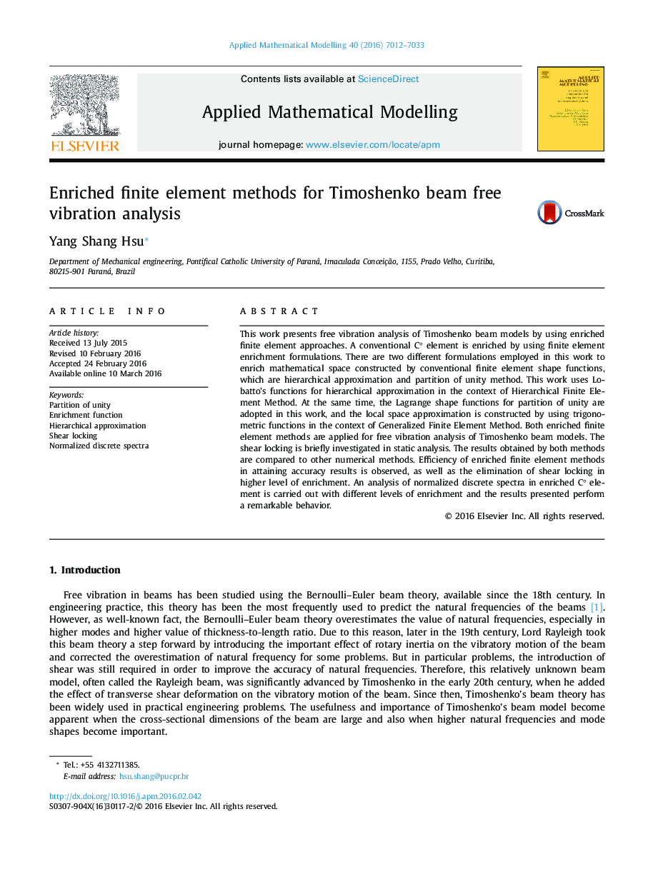 Enriched finite element methods for Timoshenko beam free vibration analysis