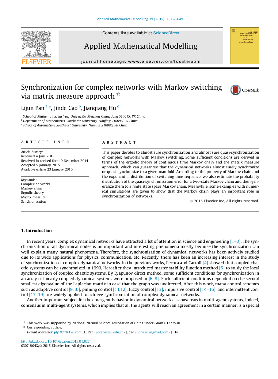 Synchronization for complex networks with Markov switching via matrix measure approach 