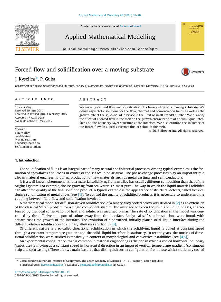 Forced flow and solidification over a moving substrate