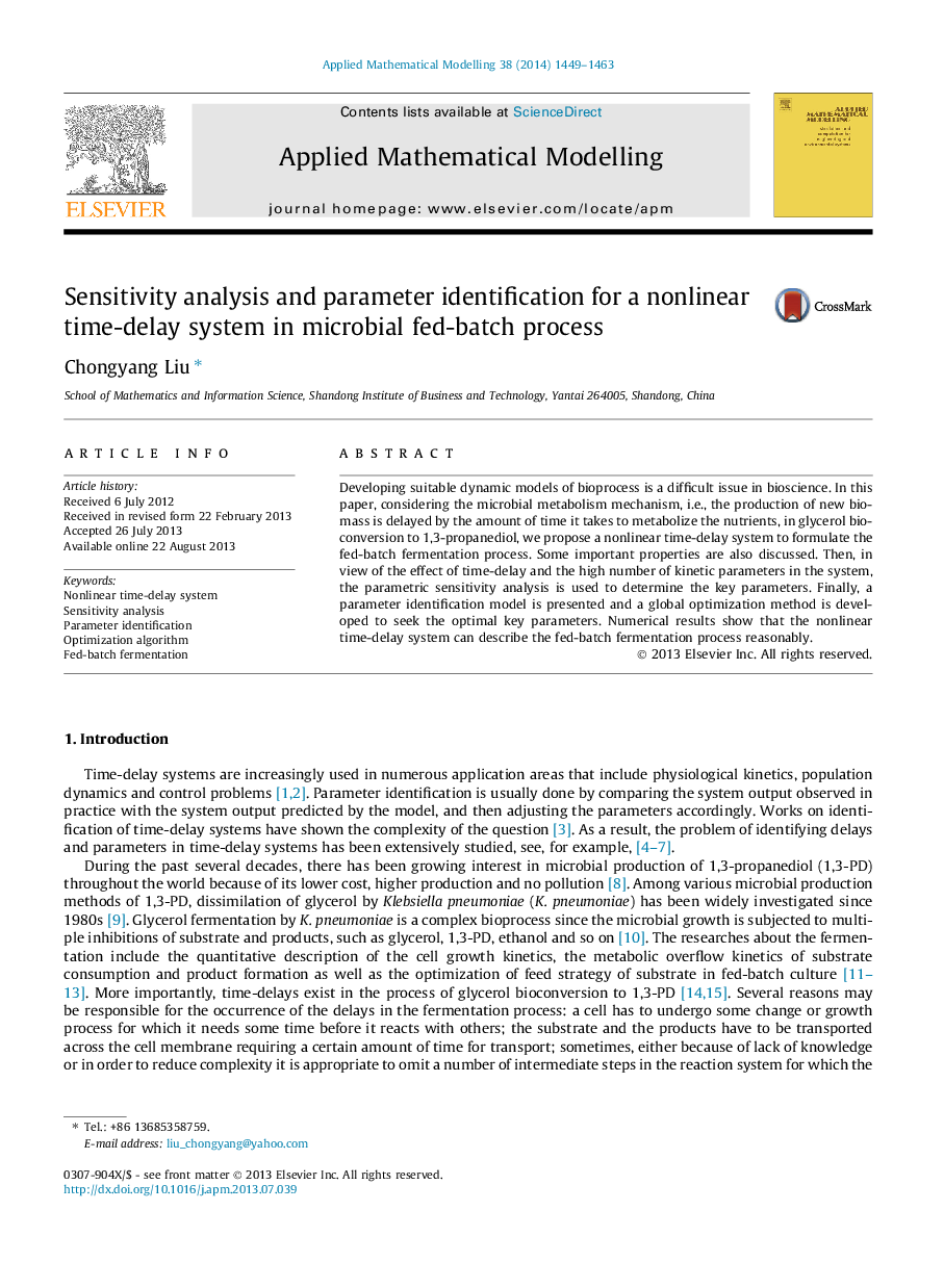 Sensitivity analysis and parameter identification for a nonlinear time-delay system in microbial fed-batch process