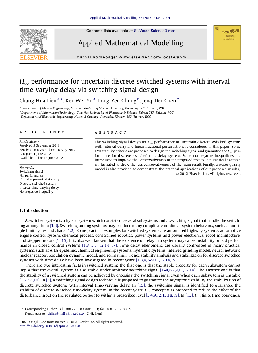 H∞ performance for uncertain discrete switched systems with interval time-varying delay via switching signal design