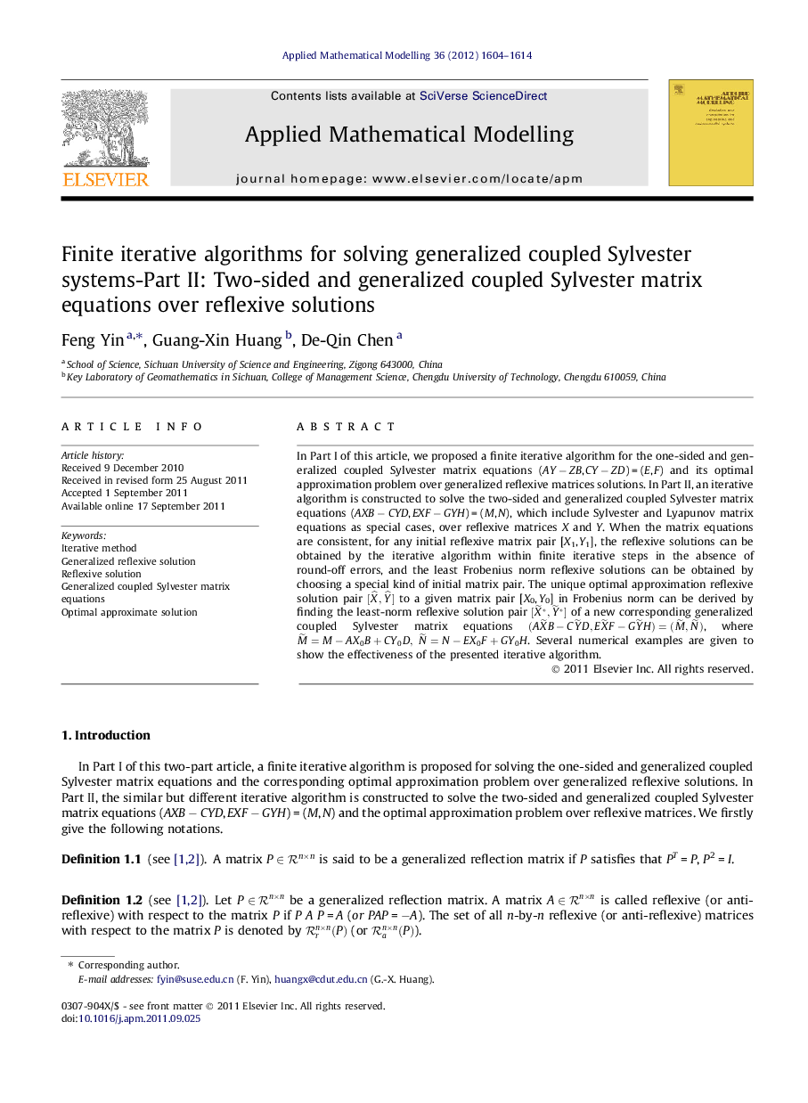 Finite iterative algorithms for solving generalized coupled Sylvester systems-Part II: Two-sided and generalized coupled Sylvester matrix equations over reflexive solutions