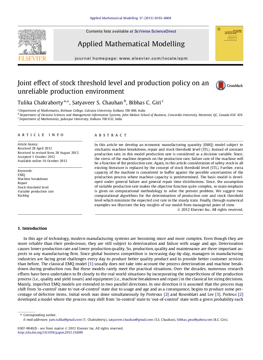 Joint effect of stock threshold level and production policy on an unreliable production environment