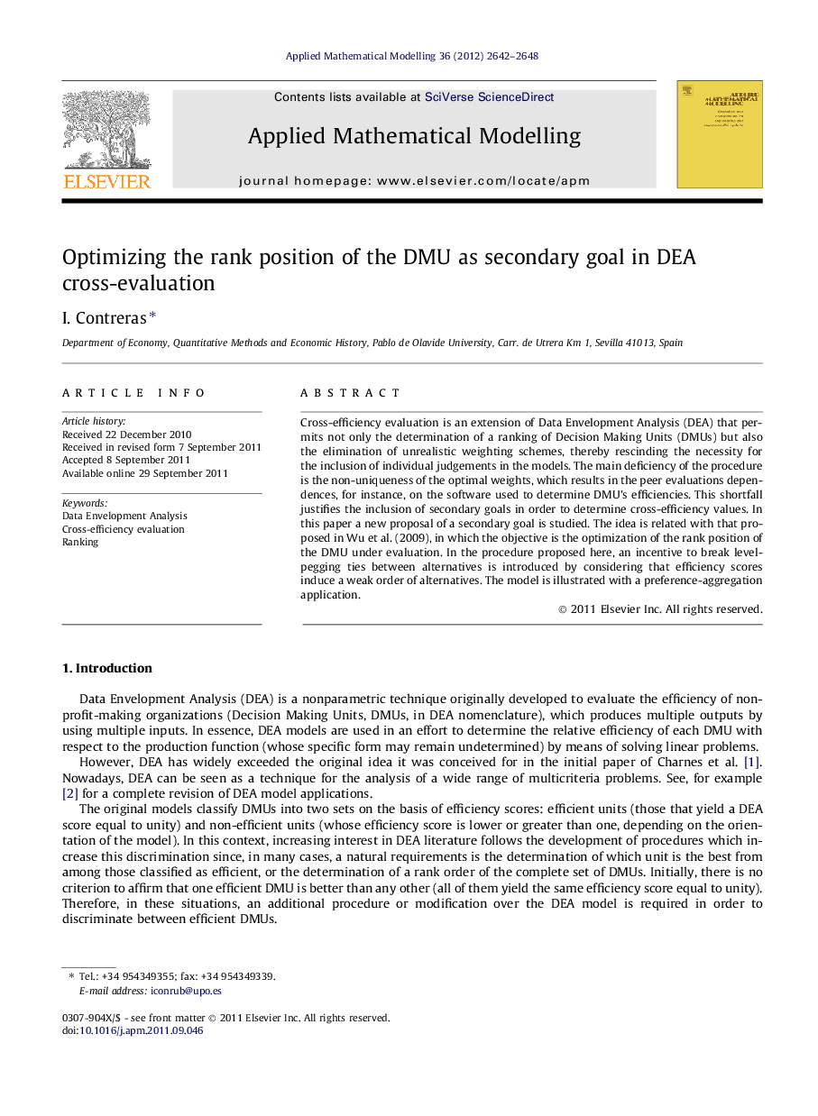 Optimizing the rank position of the DMU as secondary goal in DEA cross-evaluation