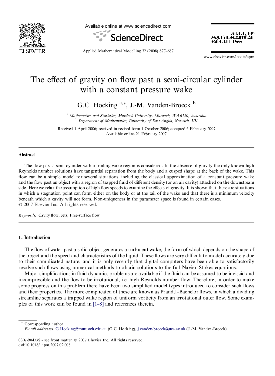 The effect of gravity on flow past a semi-circular cylinder with a constant pressure wake