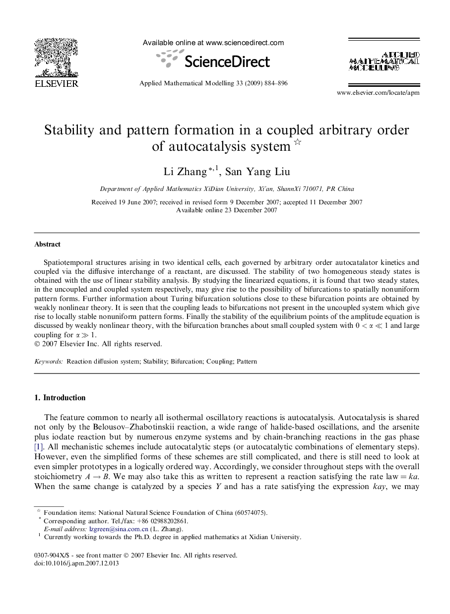 Stability and pattern formation in a coupled arbitrary order of autocatalysis system 