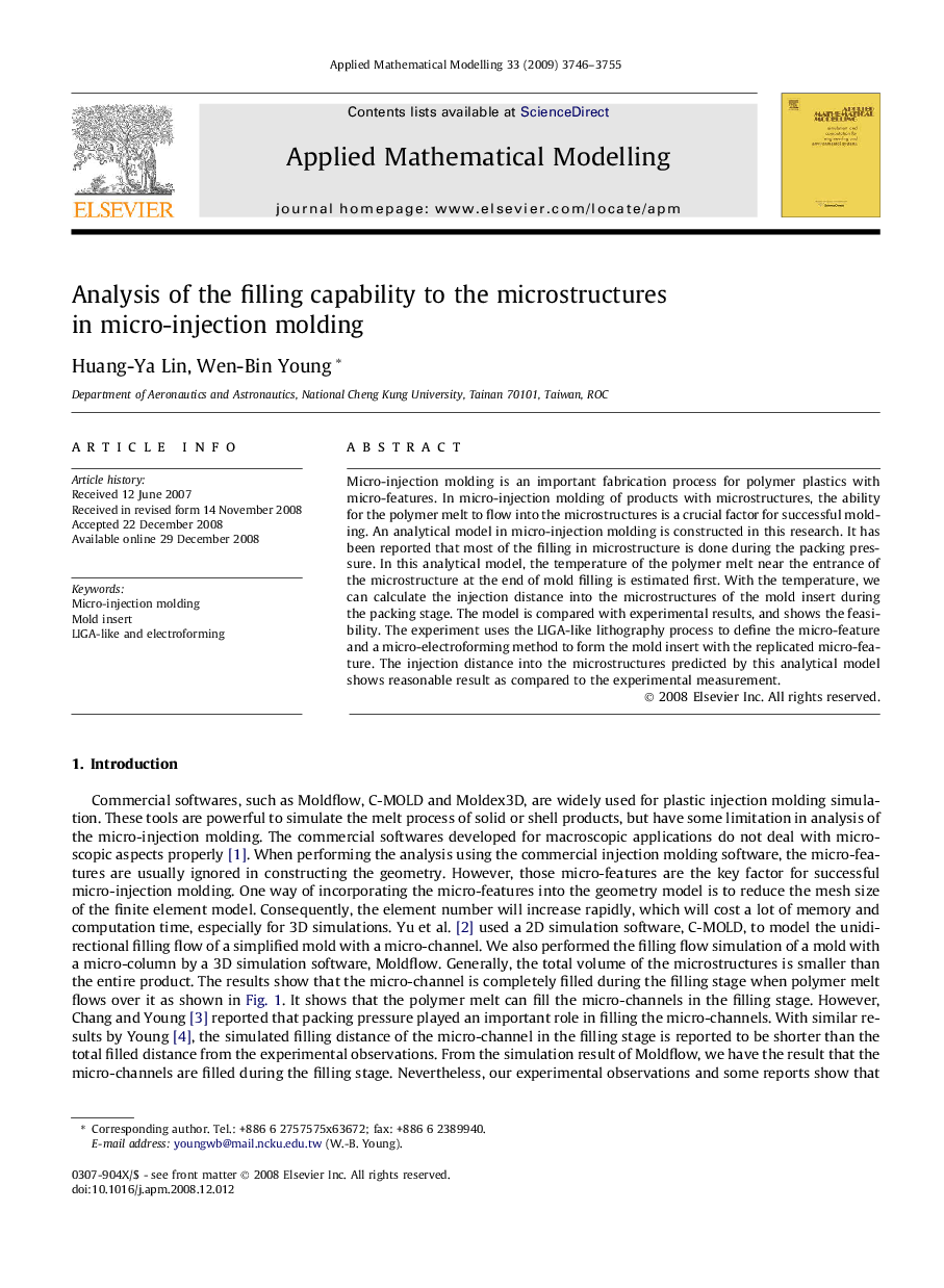 Analysis of the filling capability to the microstructures in micro-injection molding