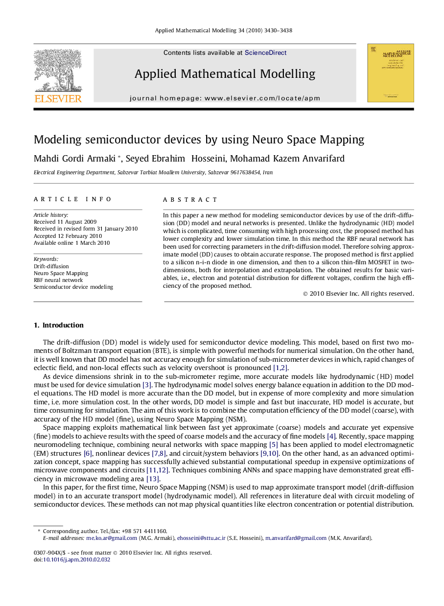 Modeling semiconductor devices by using Neuro Space Mapping