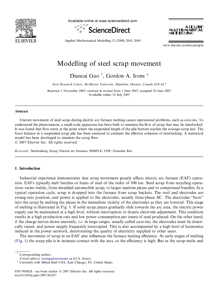Modelling of steel scrap movement