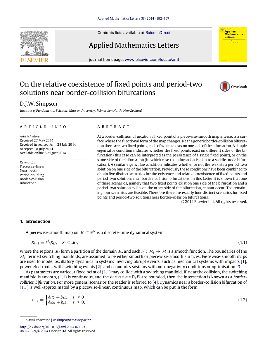 On the relative coexistence of fixed points and period-two solutions near border-collision bifurcations