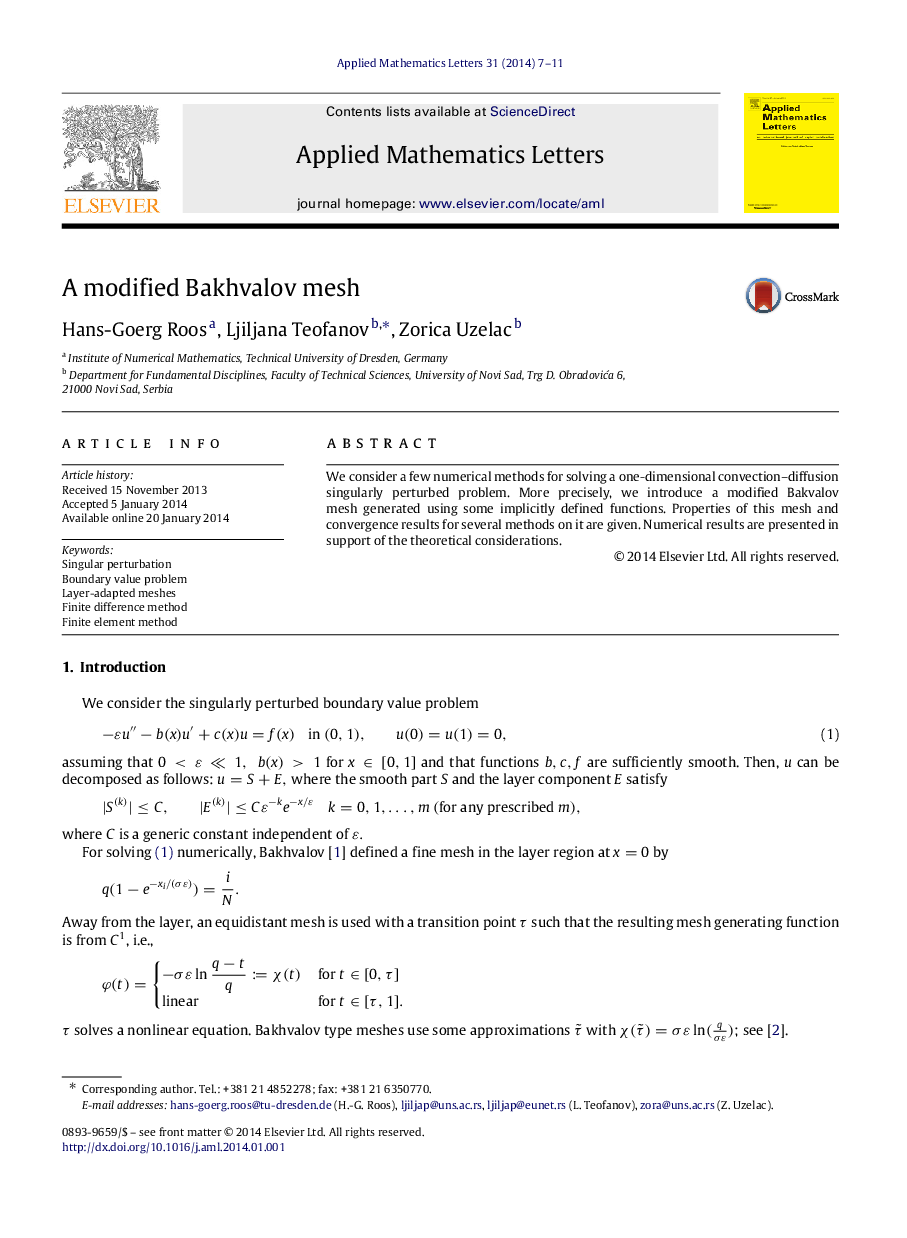 A modified Bakhvalov mesh