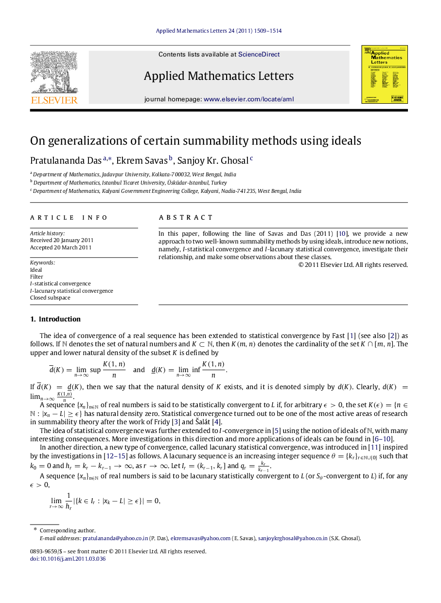 On generalizations of certain summability methods using ideals