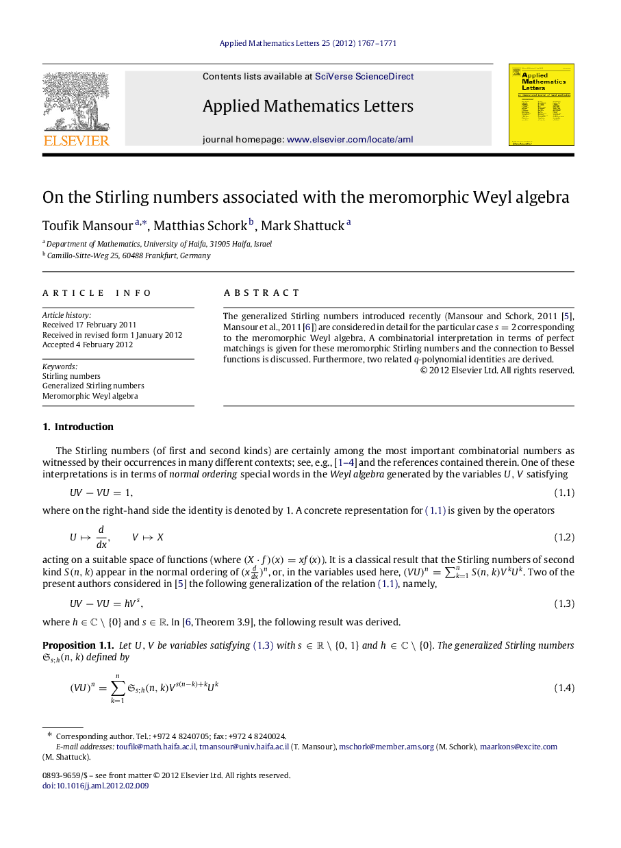 On the Stirling numbers associated with the meromorphic Weyl algebra