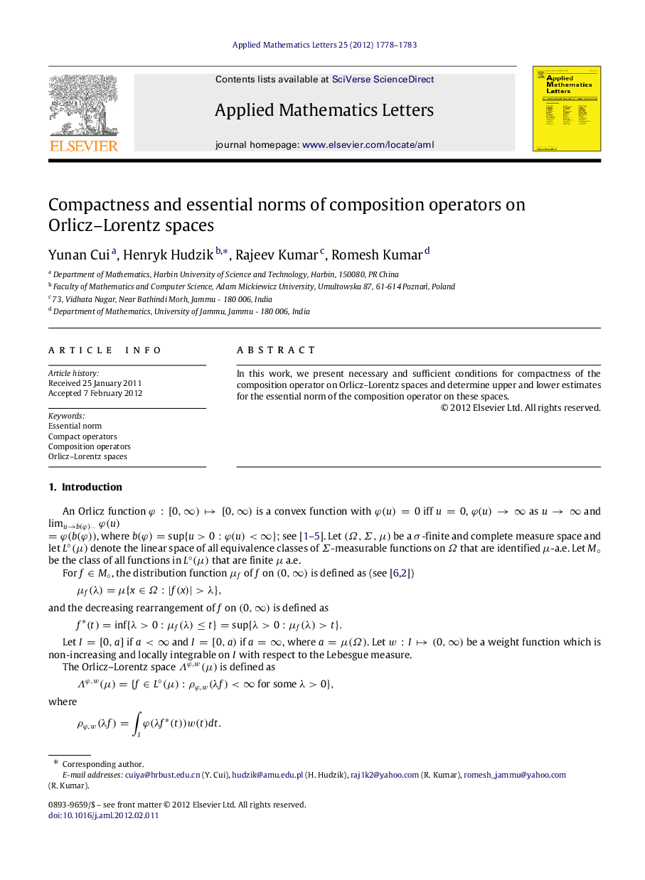 Compactness and essential norms of composition operators on Orlicz-Lorentz spaces