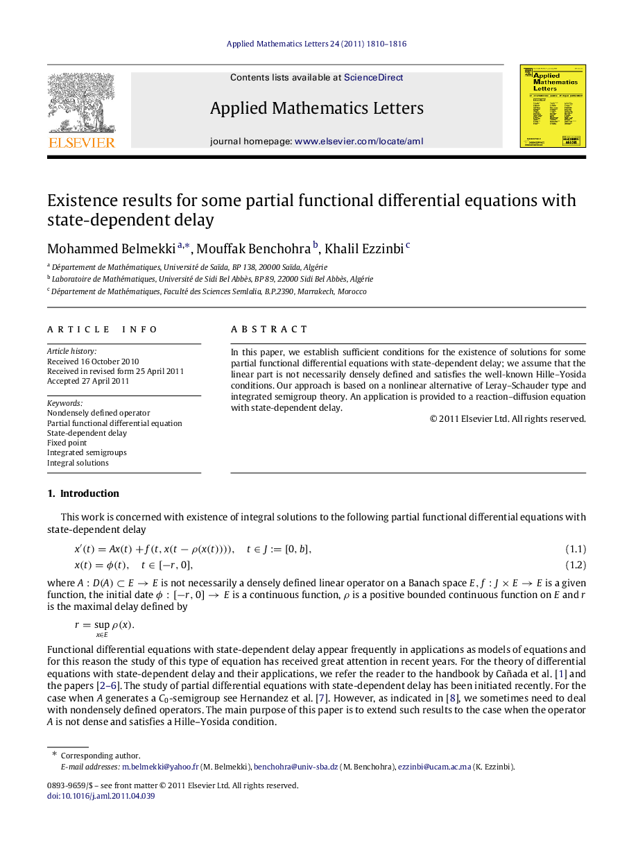 Existence results for some partial functional differential equations with state-dependent delay