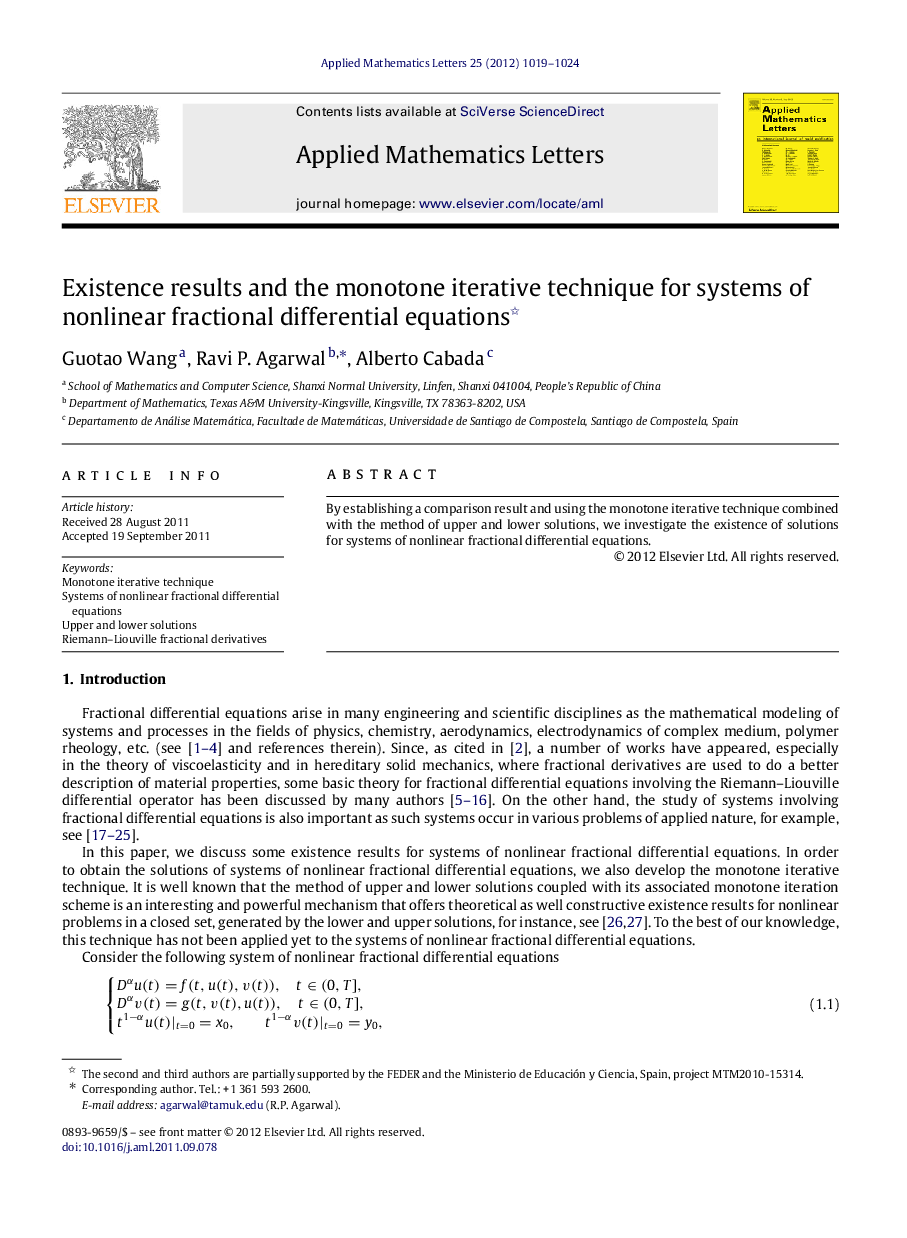 Existence results and the monotone iterative technique for systems of nonlinear fractional differential equations 