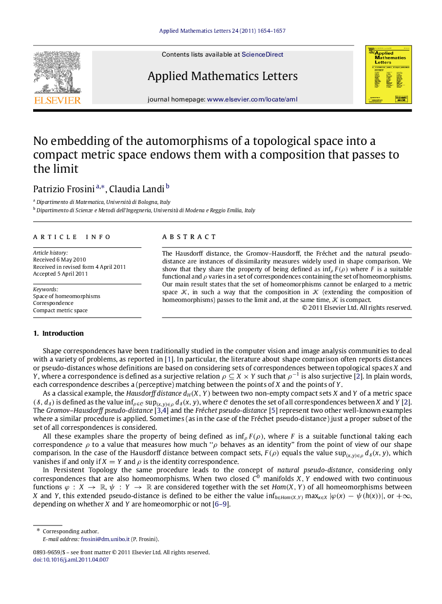 No embedding of the automorphisms of a topological space into a compact metric space endows them with a composition that passes to the limit