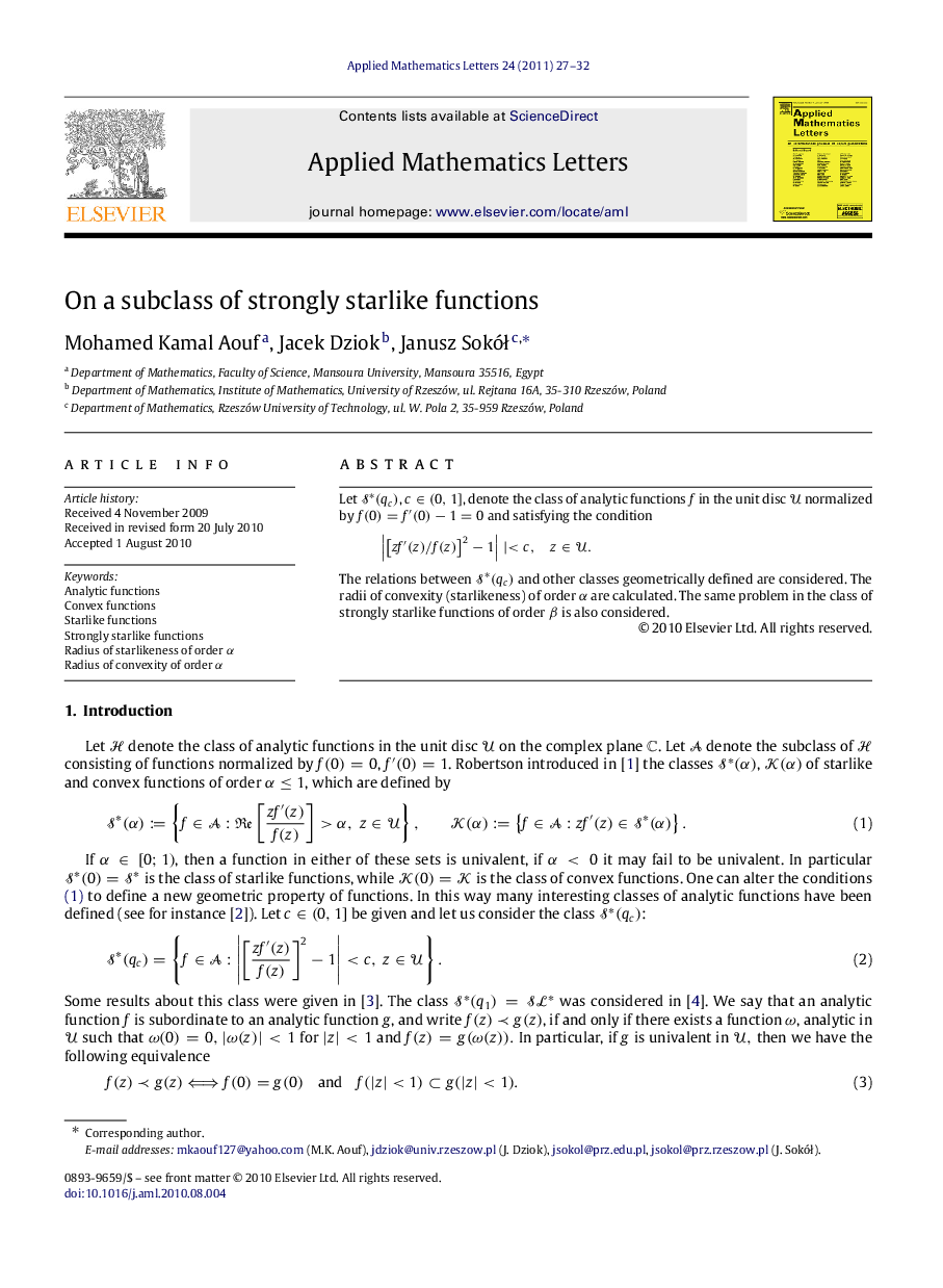 On a subclass of strongly starlike functions