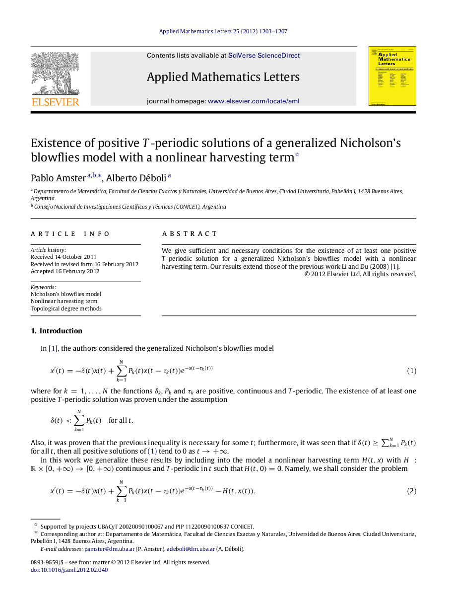 Existence of positive TT-periodic solutions of a generalized Nicholson’s blowflies model with a nonlinear harvesting term 